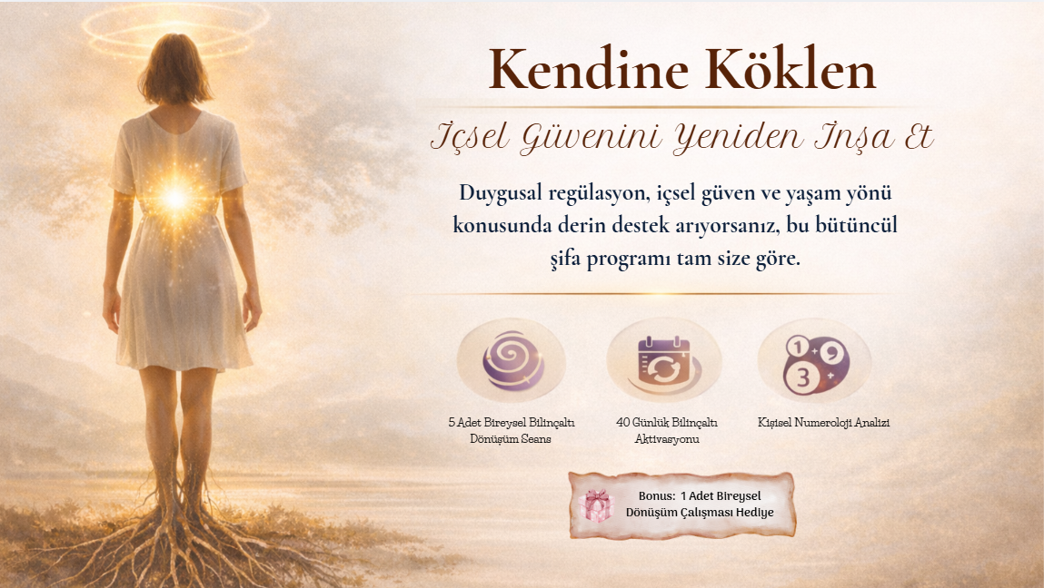KAPSAMLI ŞİFA VE GÜVEN AKTİVASYONU & Kendine köklen, içsel güvenini yeniden inşa et.